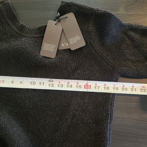 Armani Exchange Black V Back Sweater Pullover Tunic Womens M $130 - Picture 5 of 10